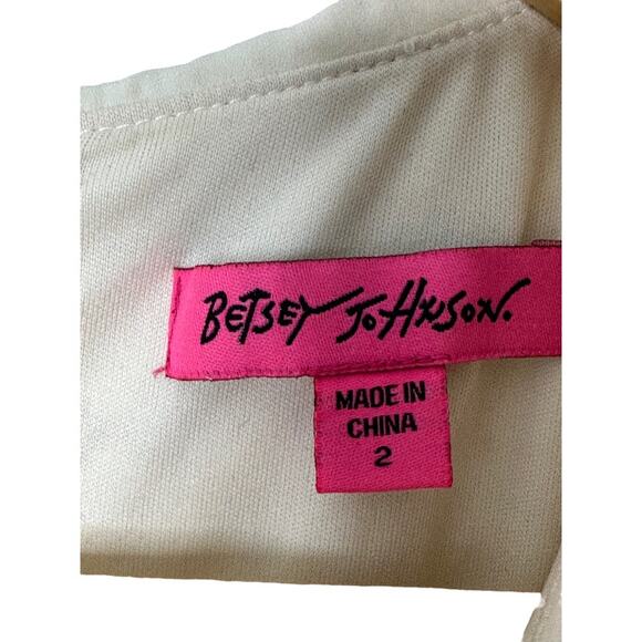 BETSEY JOHNSON Lace Fit & Flare Dress Cream Color Peter Pan Collar Women's  2 - Picture 4 of 7